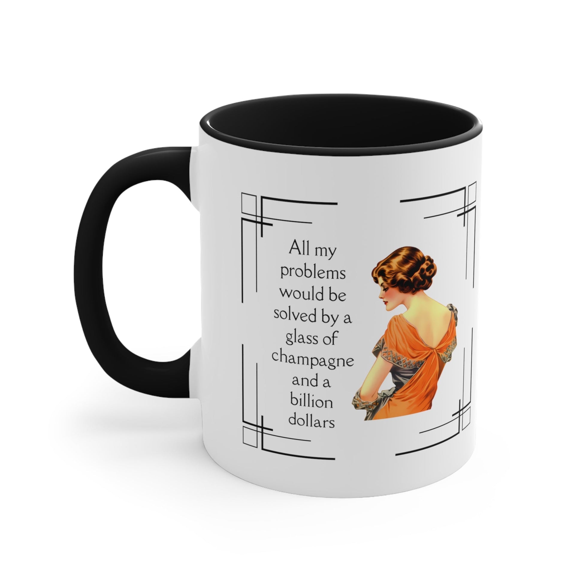 Glass of Champagne and a Billion Dollars Accent Coffee Mug, 11oz