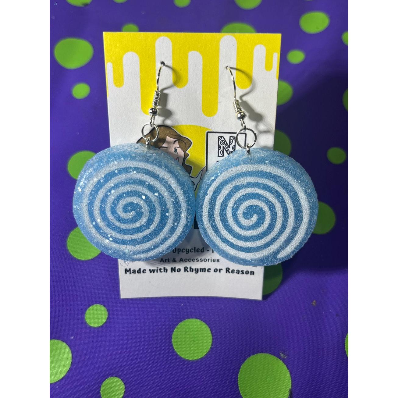 Glitter Lollipop Earrings in Blue | 3-in-1 Convertible Candy Earrings