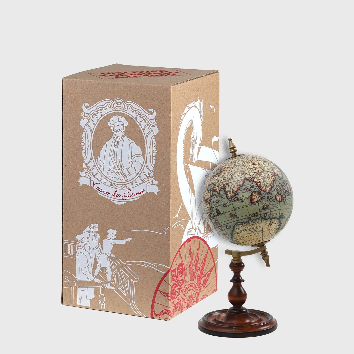 Globus Terrarum 1666 | 9" Vintage Style Historical World Globe Decor