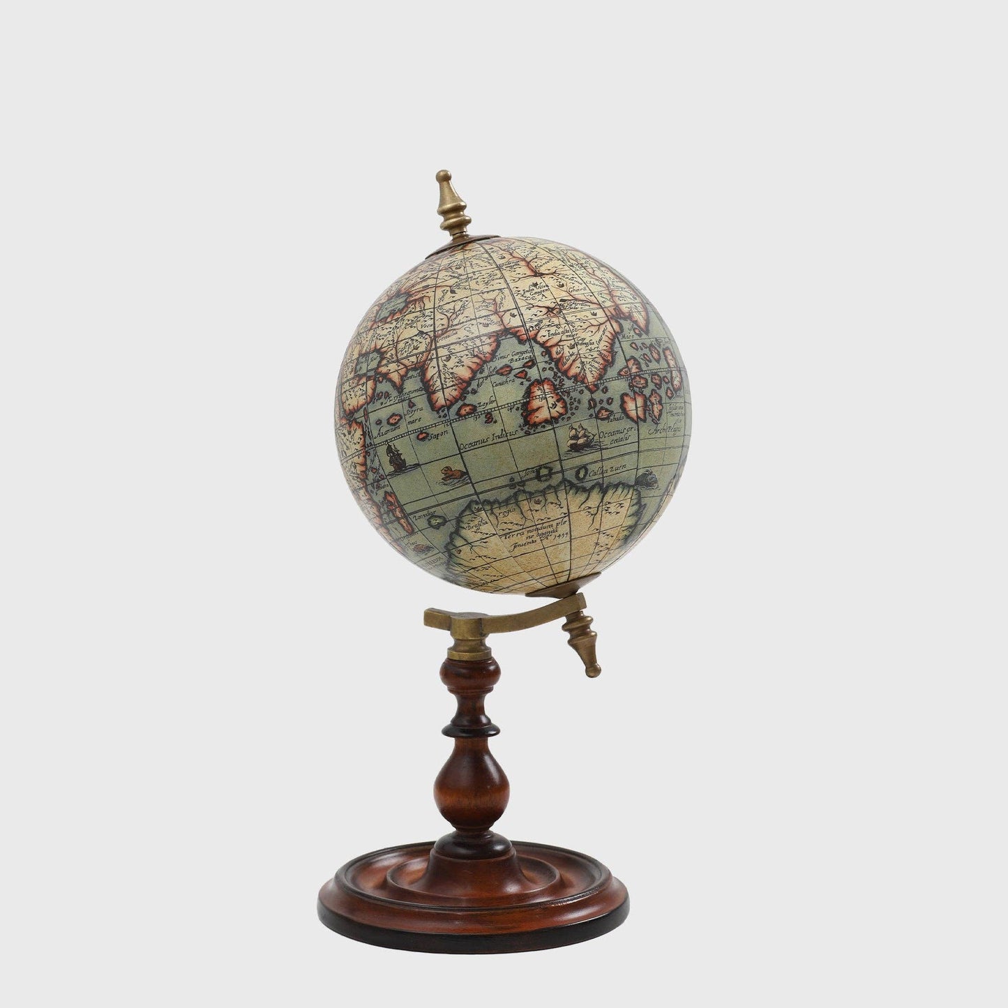 Globus Terrarum 1666 | 9" Vintage Style Historical World Globe Decor