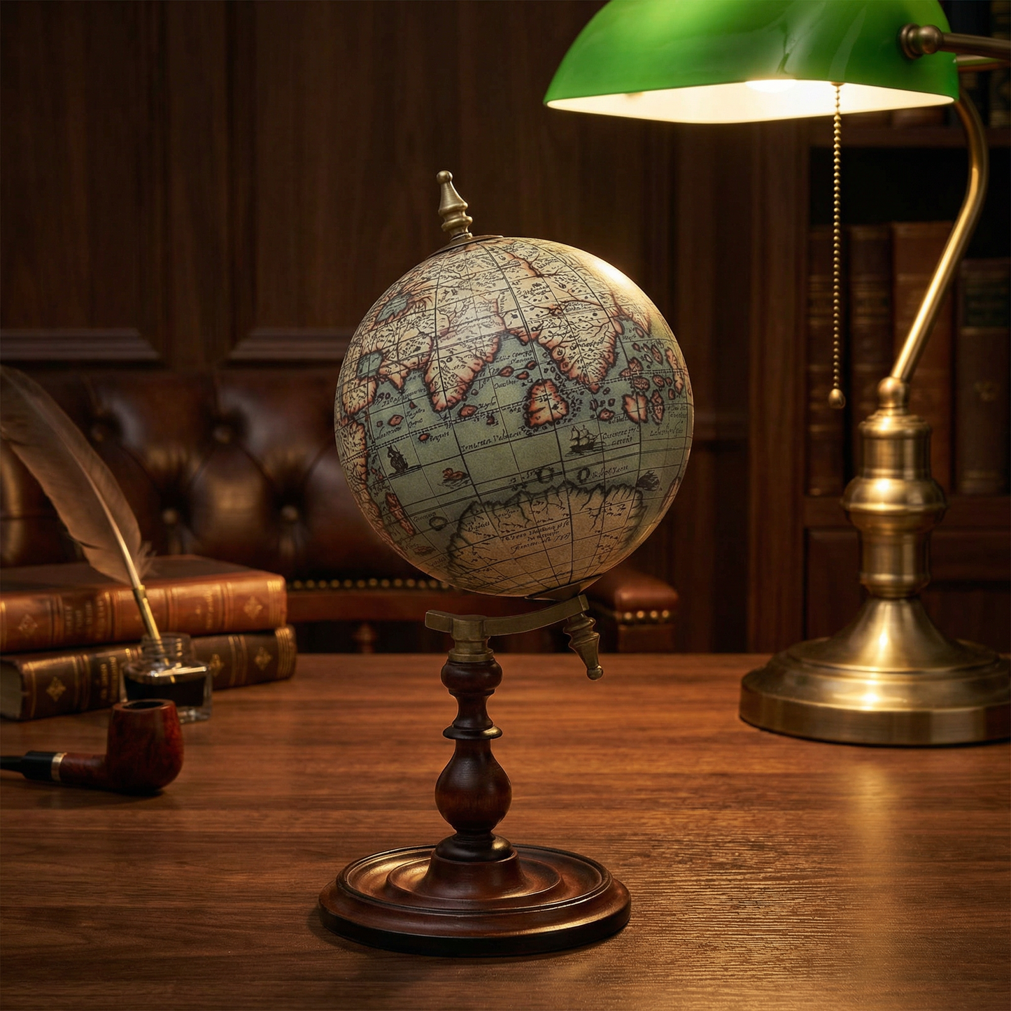 Globus Terrarum 1666 | 9" Vintage Style Historical World Globe Decor