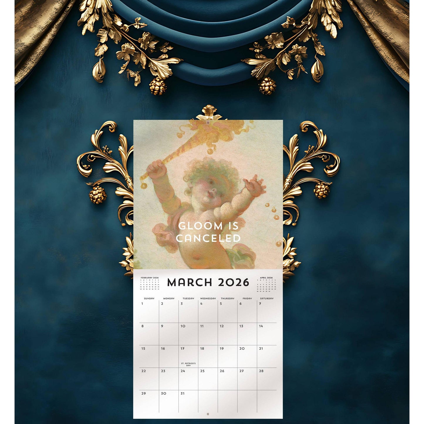 Gloom is Canceled 2026 Wall Calendar | Museums Arts Theme Billet-Doux 12 Month Calendar