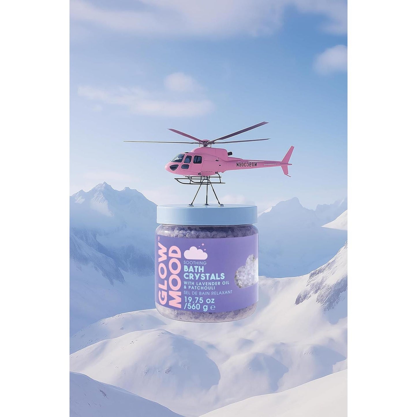 Glow Mood Night Soothing Bath Crystals | Lavender and Patchouli Giftable Bath Salts