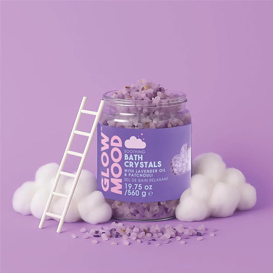 Glow Mood Night Soothing Bath Crystals | Lavender and Patchouli Giftable Bath Salts