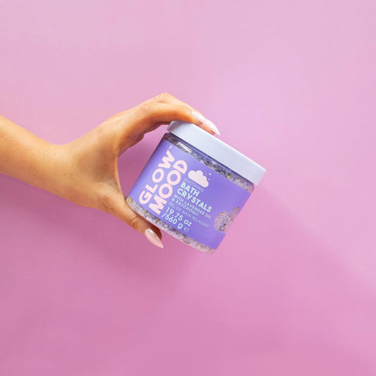 Glow Mood Night Soothing Bath Crystals | Lavender and Patchouli Giftable Bath Salts
