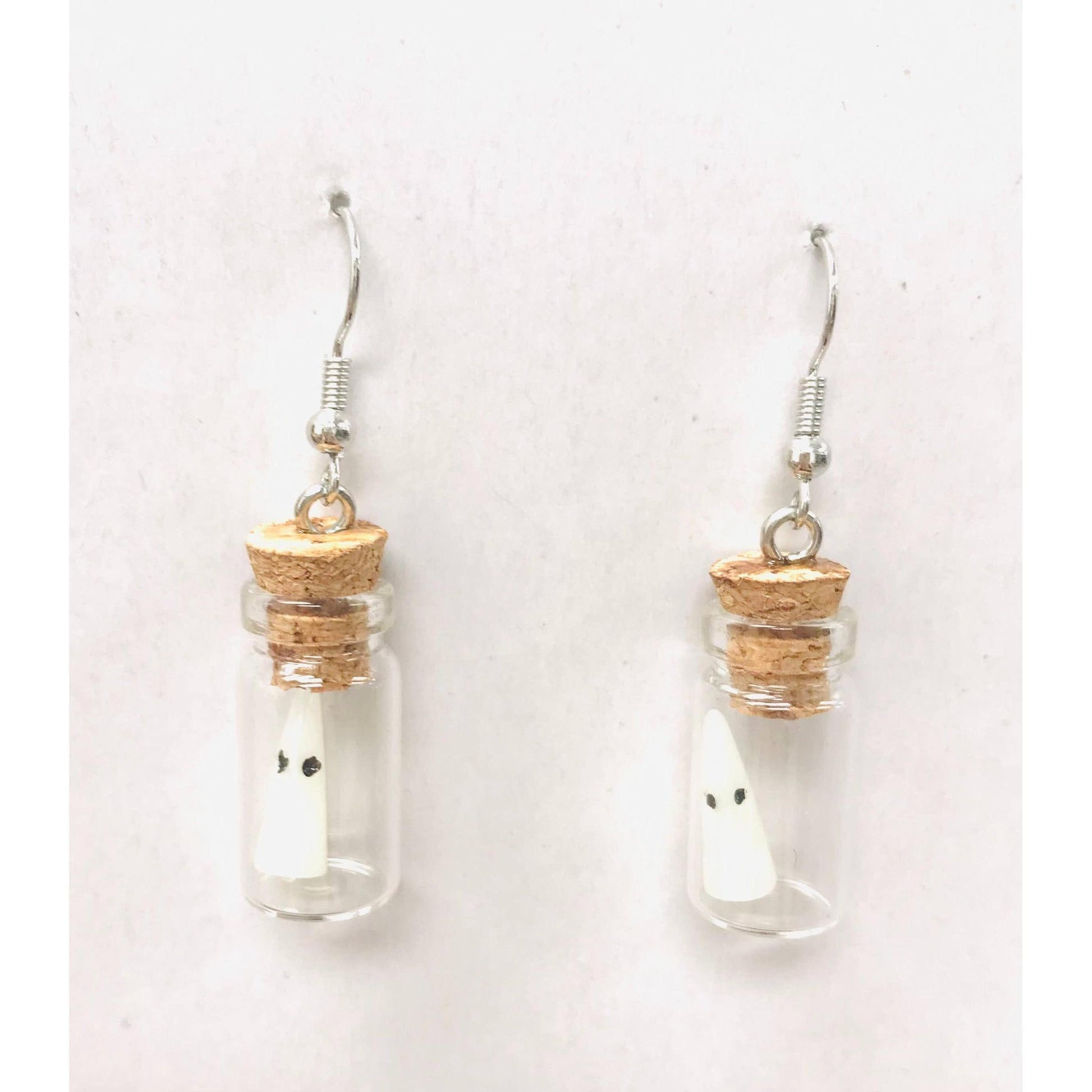 Glow in the Dark Ghost in Bottle Earrings