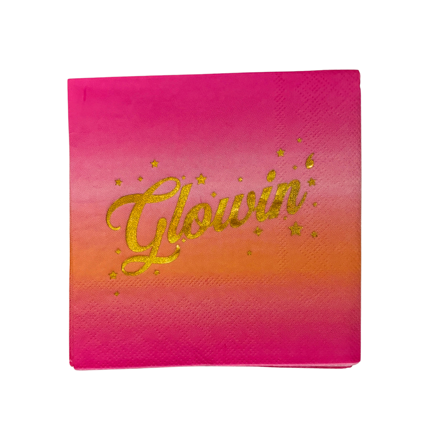 Glowin' Foil Beverage Napkins | Cocktail Paper Party Napkin | 5" Square