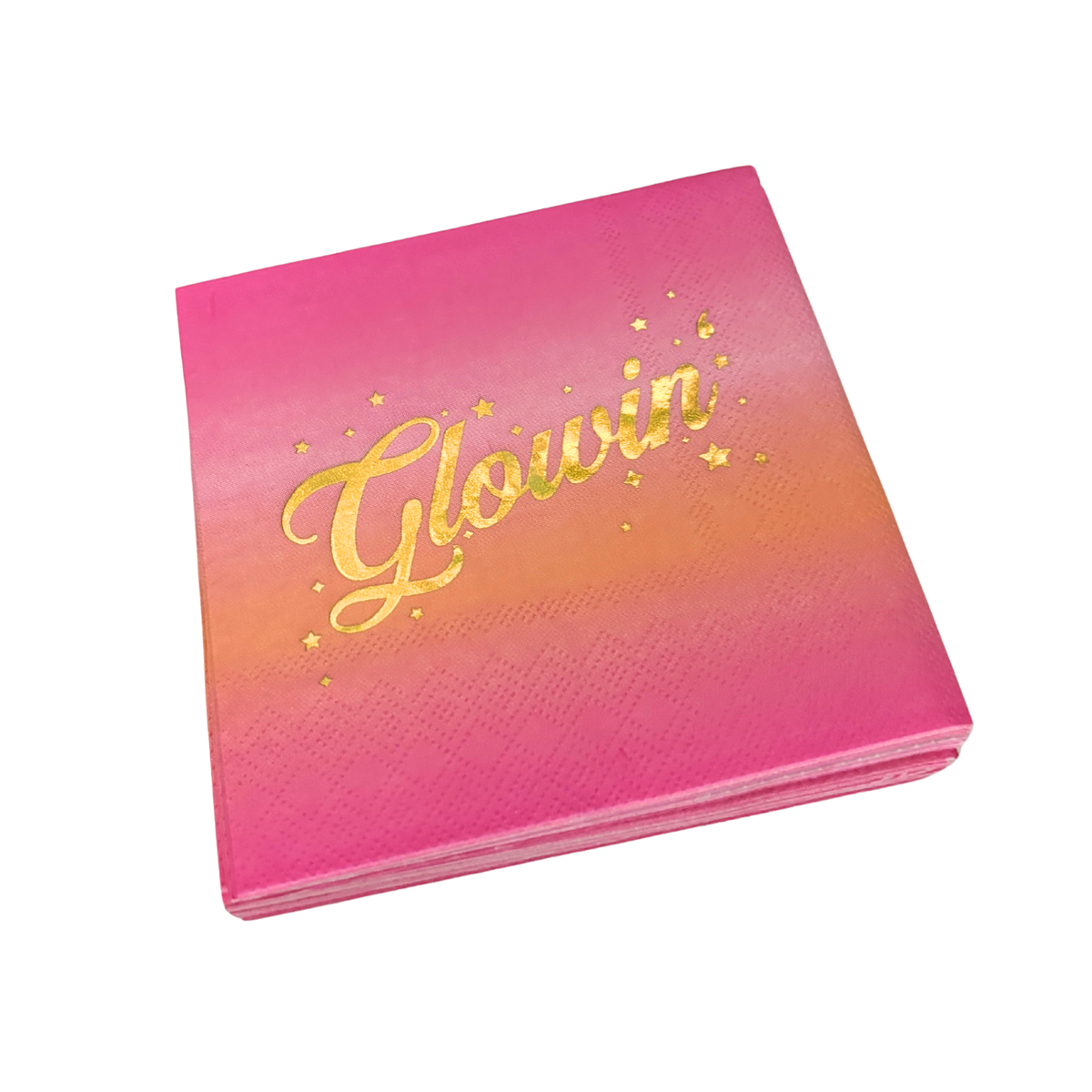Glowin' Foil Beverage Napkins | Cocktail Paper Party Napkin | 5" Square