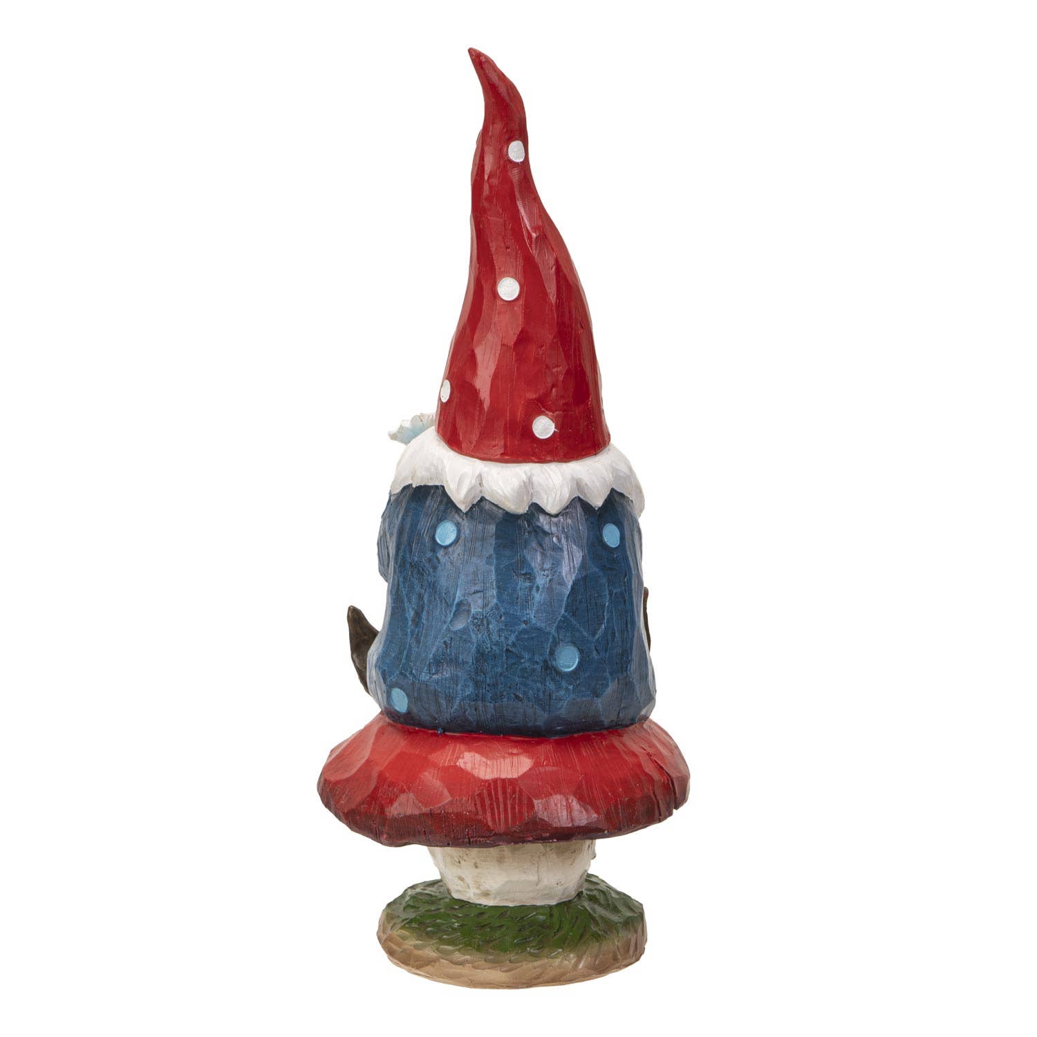 Gnome on Toadstool | Whimsical Indoor Outdoor Garden Decor | 10" Tall