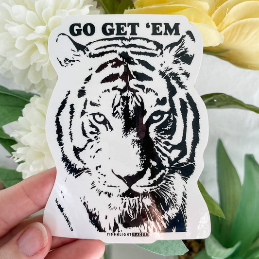 Go Get Em Tiger Vinyl Sticker-Moonlight Makers-The Bullish Store