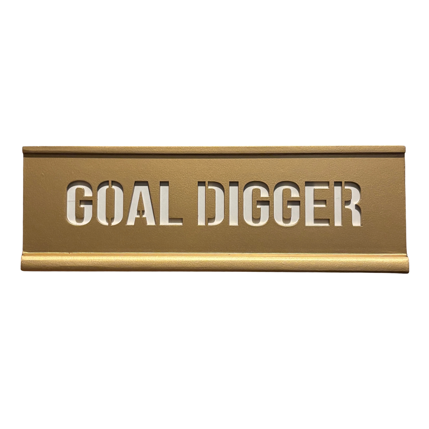 Goal Digger Desk Plaque | 10" x 3" Cut-Out Lettering Motivational Desk Sign