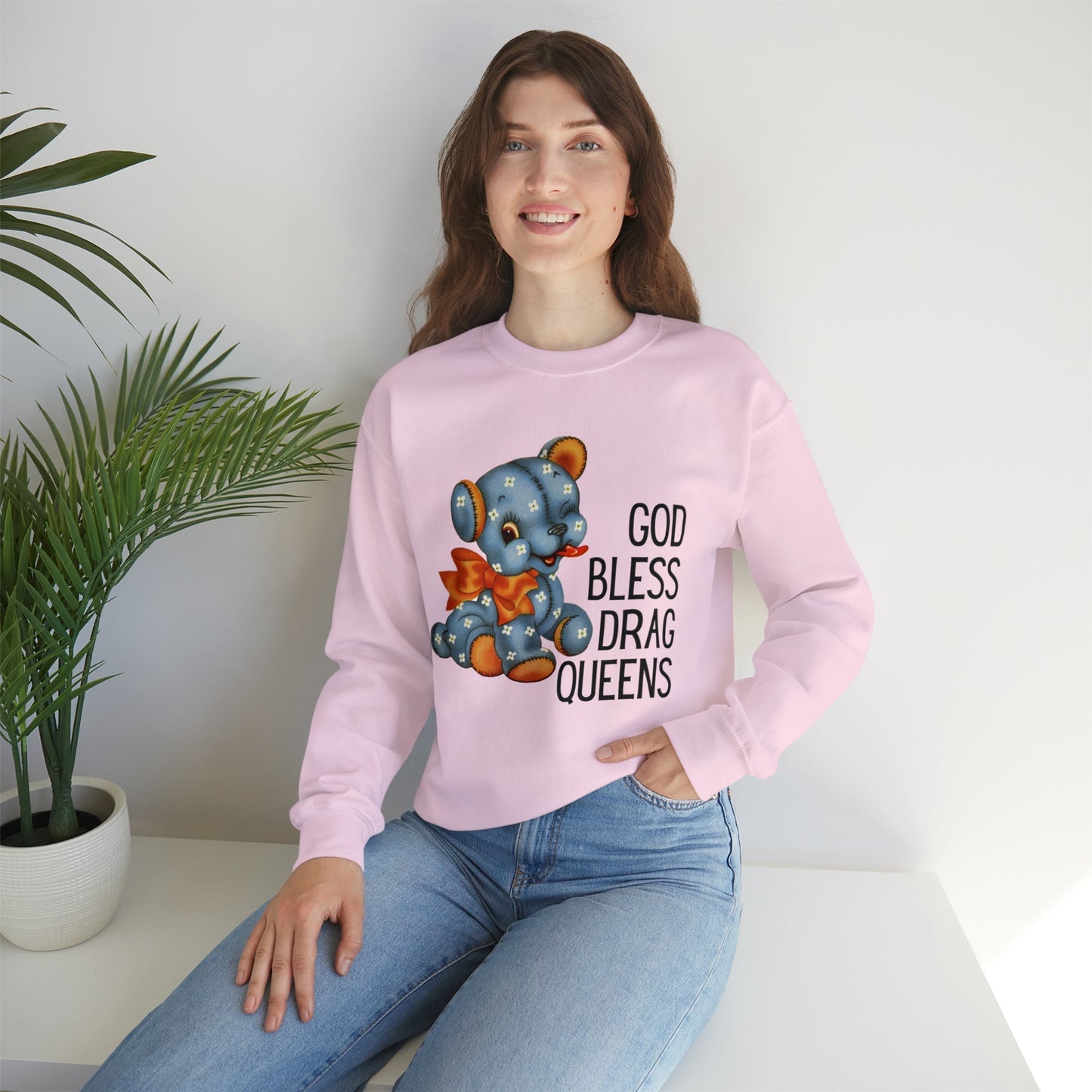 God Bless Drag Queens Unisex Heavy Blend™ Crewneck Sweatshirt Sizes SM-5XL | Plus Size Available