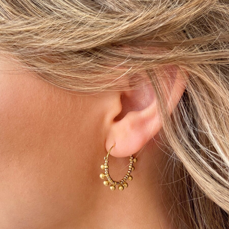 Gold Plated Double Layered Hoop Earring – Putstyle