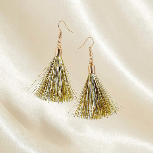 Gold Dot Tassel Party Earrings
