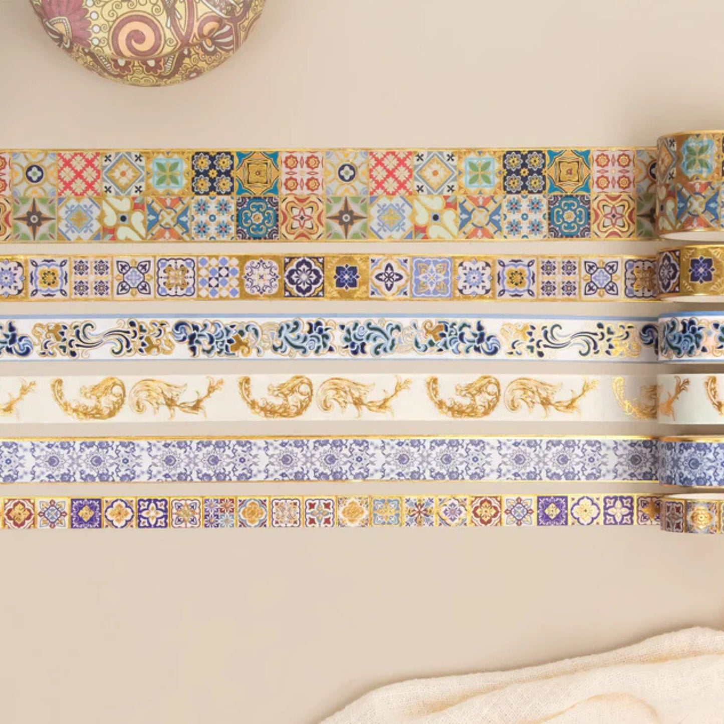 Gold Elegance Washi Tape Set | 16 Rolls Luxury Gold Foil Tapes for Journals, Planners & Scrapbooking