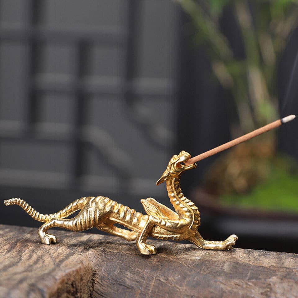 Golden Dragon Incense Stick Holder Home Decor Yoga Meditation | Decorative Incense Stick Burner