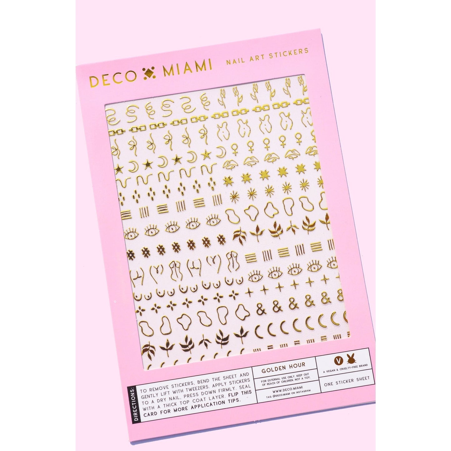 Golden Hour Nail Art Sticker Set | Vegan & Cruelty-Free | Use on Polish, Gel, or Natural Nails