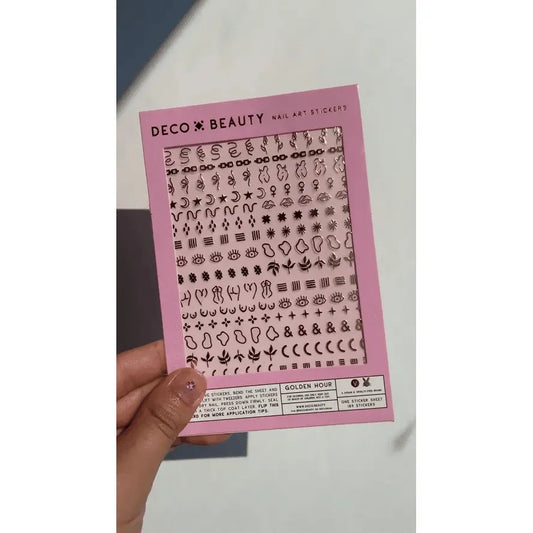 Golden Hour Nail Art Sticker Set | Vegan & Cruelty-Free | Use on Polish, Gel, or Natural Nails