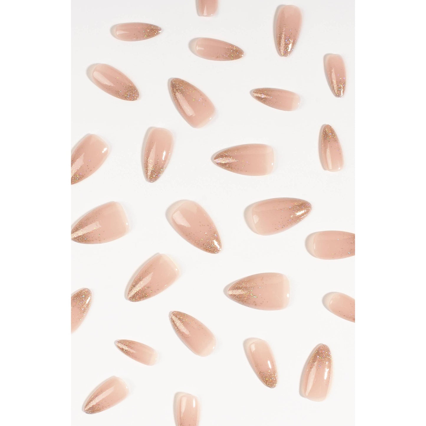 Golden Prosperity Press-On Nails | Gold Sparkle, Glossy & Reusable