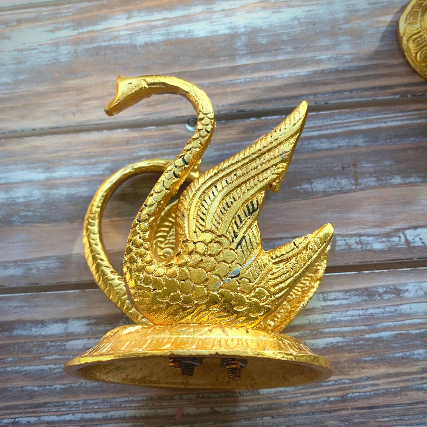 Golden Swan Cocktail Napkin or Mail Holder – Elegant Decor Figurine Gift for Home & Office