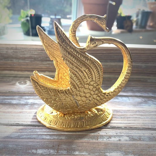Golden Swan Cocktail Napkin or Mail Holder – Elegant Decor Figurine Gift for Home & Office