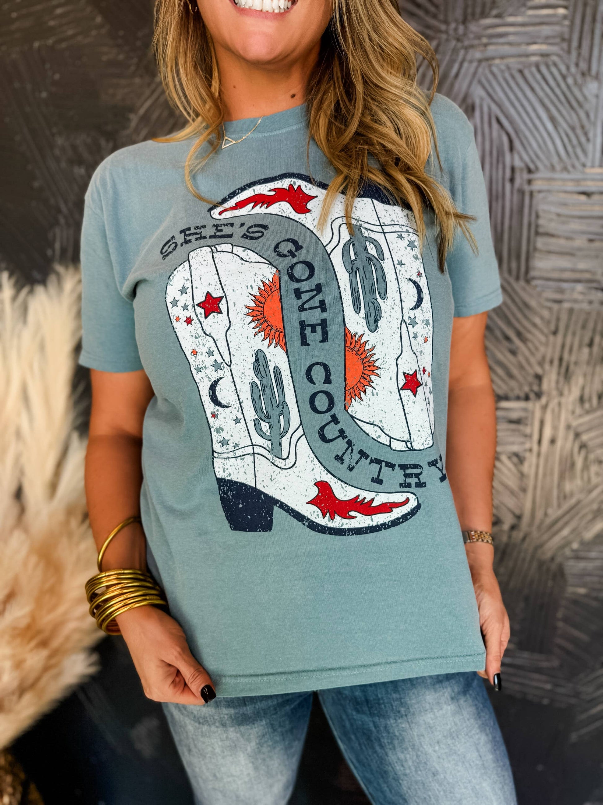 Gone Country Cowboy Shoes Cotton Unisex Fit Shirt [Available in Sizes SM-XL]