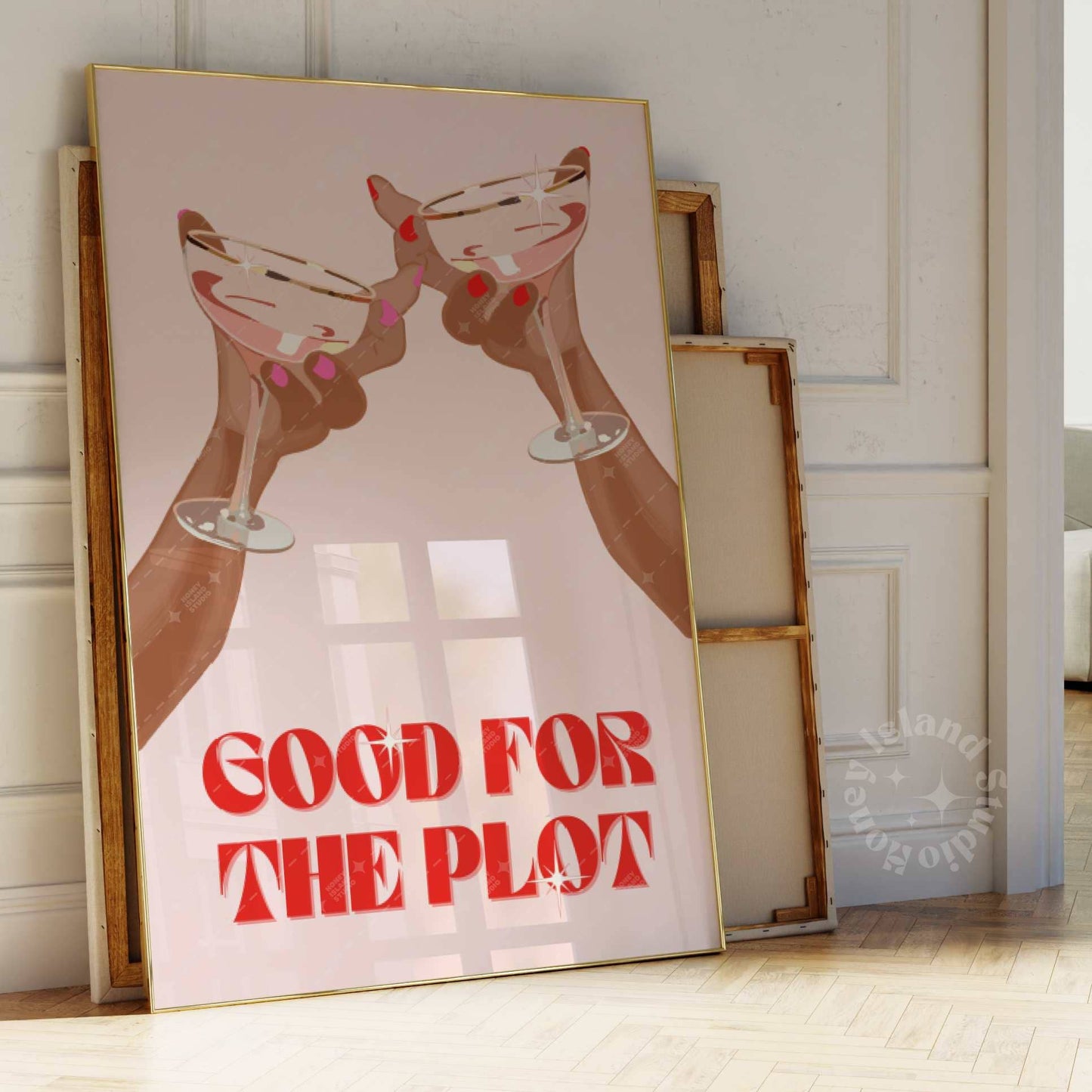 Good For The Plot Cheers Poster | Unframed Wall Art Print | Bar Cart Decor