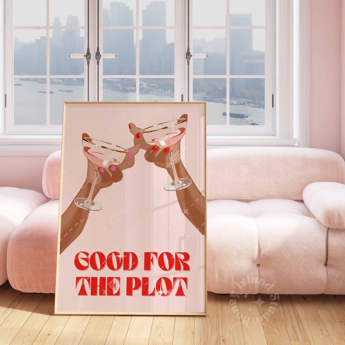 Good For The Plot Cheers Poster | Unframed Wall Art Print | Bar Cart Decor