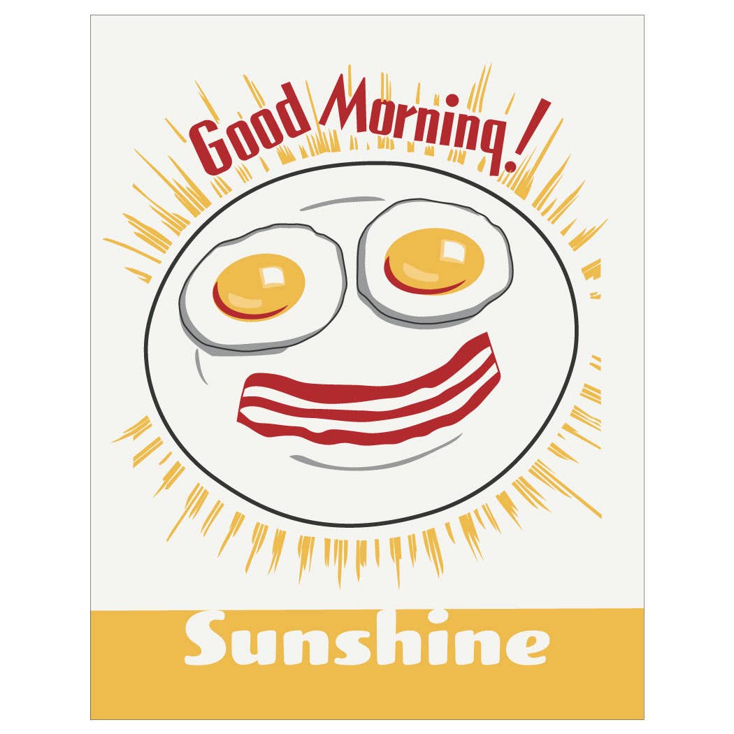 Good Morning Sunshine Bacon & Eggs Magnet | Retro Breakfast Fridge Magnet | Funny Food Kitchen Magnet