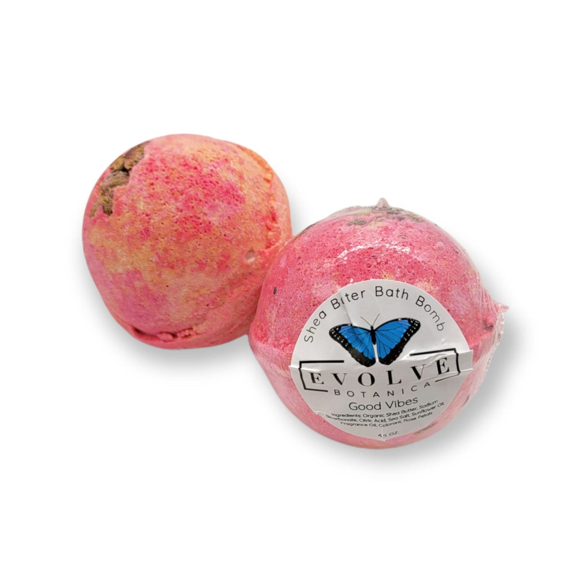 Good Vibes Bath Bomb | Fiery Pink Bathtub Bliss Fizzle Fizzer | 4.96oz