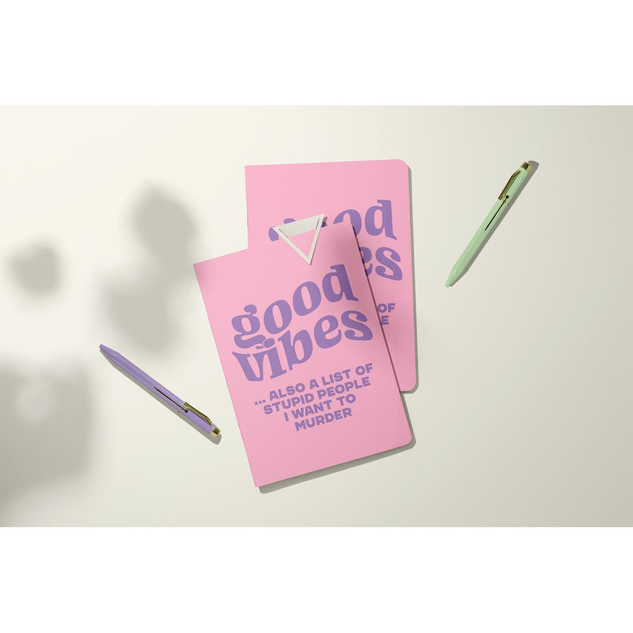 Good Vibes + Stupid People Mini Pocket Journal | Mini Notebook | 40 Pages