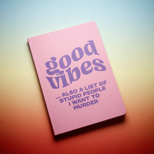 Good Vibes + Stupid People Mini Pocket Journal | Mini Notebook | 40 Pages