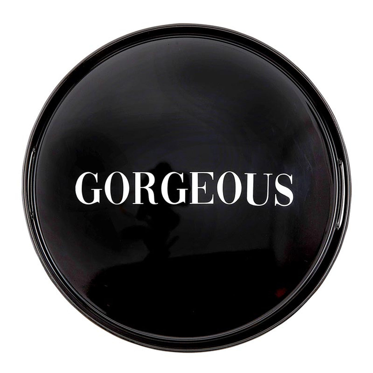 Gorgeous Round Black Bar Tray | Serving Tray with Handles | 13.5" Diameter