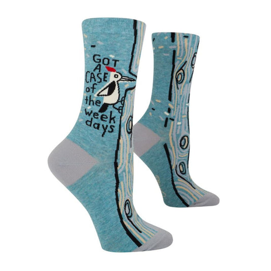 Got A Case Of The Weekdays Women's Crew Socks | Novelty Funny Socks | BlueQ at GetBullish