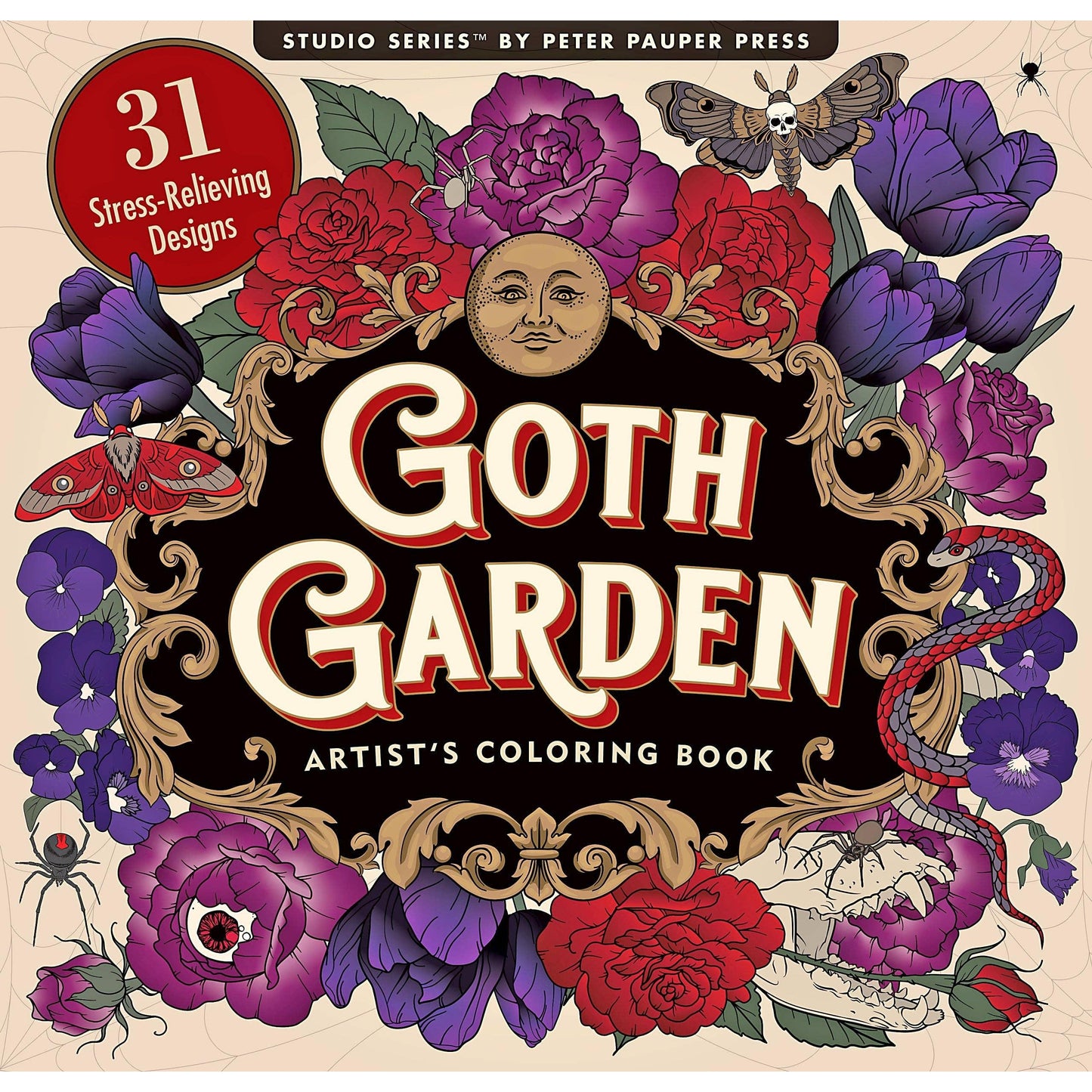 Goth Garden Adult Coloring Book | Darkly Romantic Floral Designs