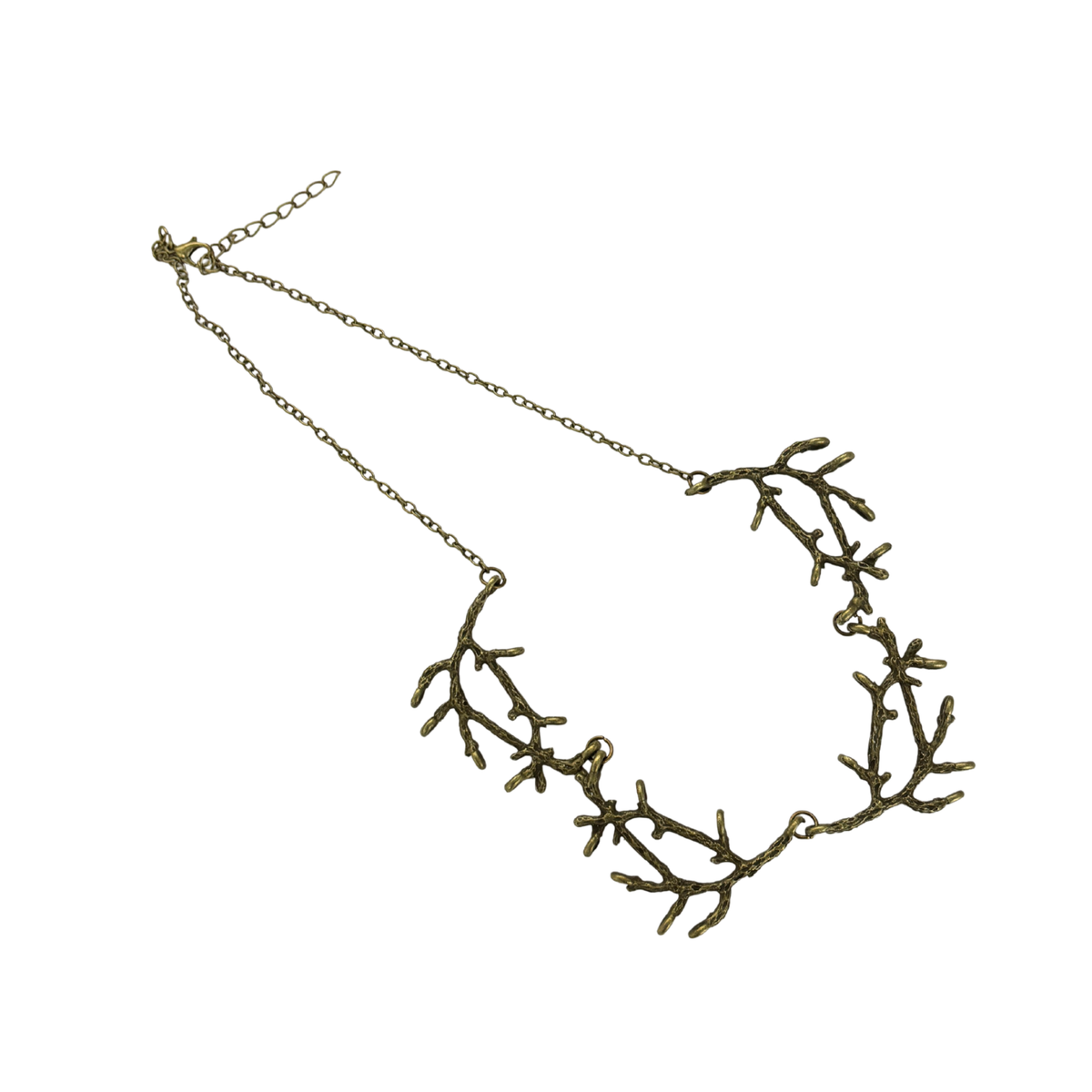 Gothic Branches Statement Necklace | Articulated Bronze | 18" + 2" Extender-Paper & Quartz-The Bullish Store