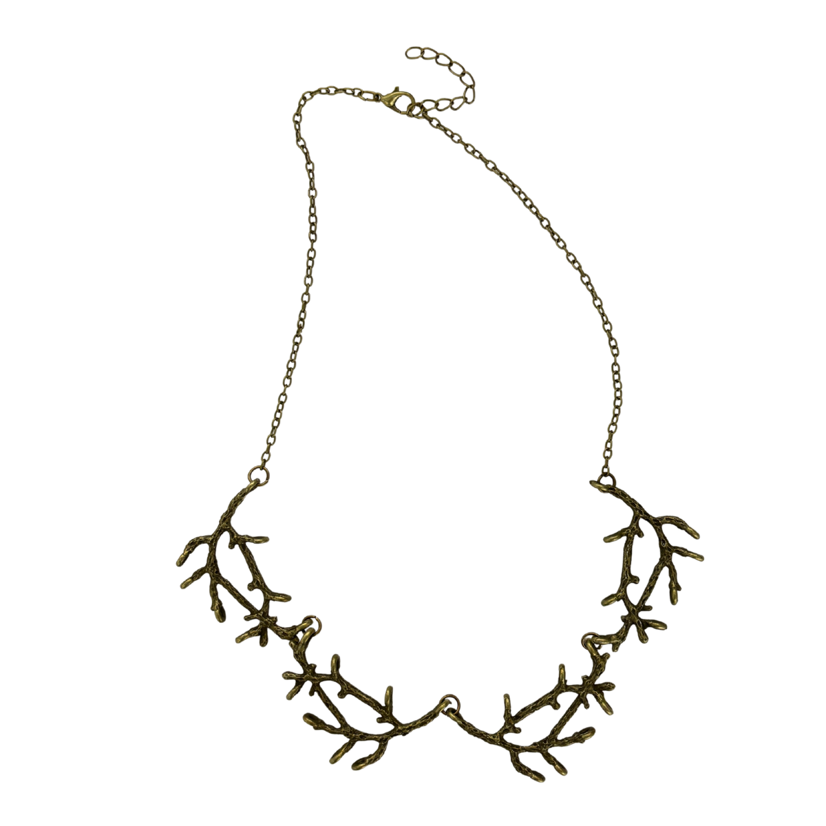 Gothic Branches Statement Necklace | Articulated Bronze | 18" + 2" Extender-Paper & Quartz-The Bullish Store