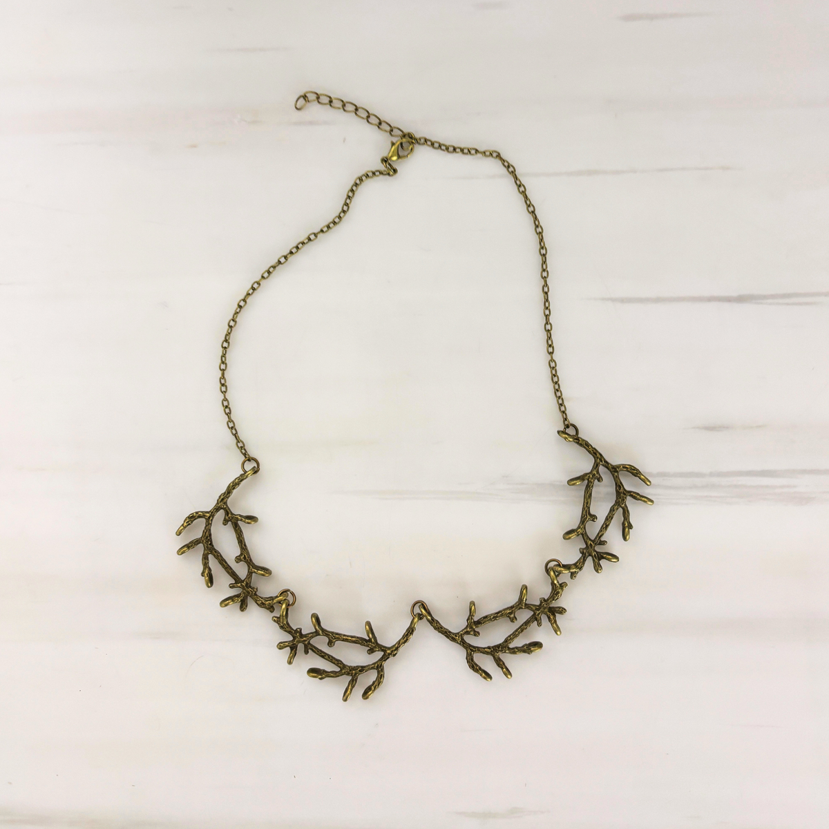 Gothic Branches Statement Necklace | Articulated Bronze | 18" + 2" Extender-Paper & Quartz-The Bullish Store
