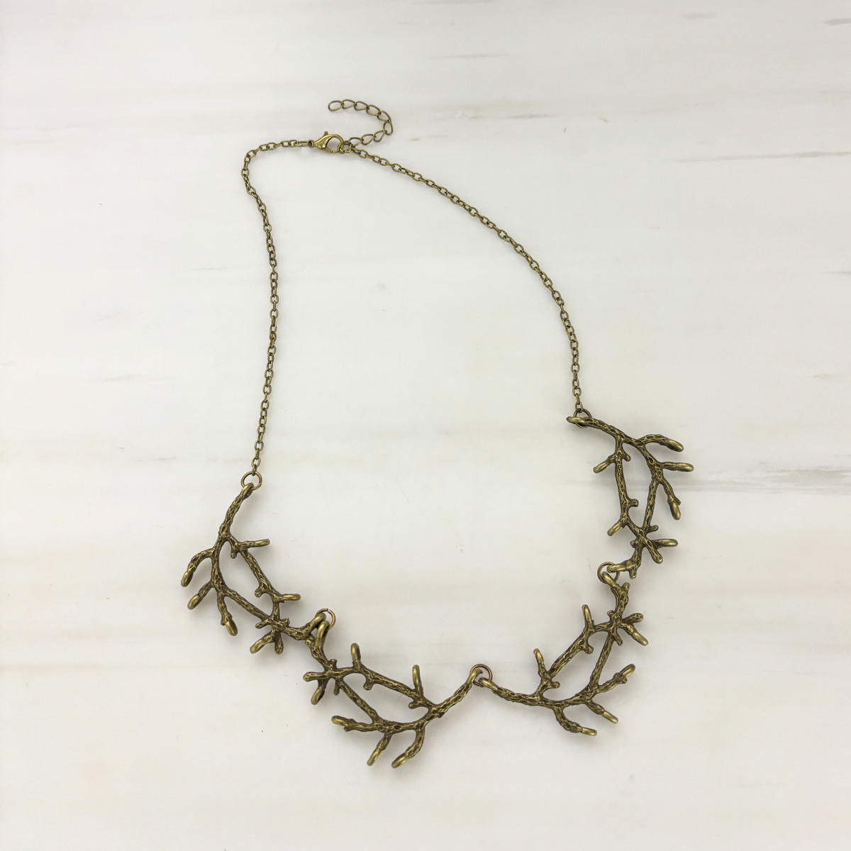 Gothic Branches Statement Necklace | Articulated Bronze | 18" + 2" Extender-Paper & Quartz-The Bullish Store