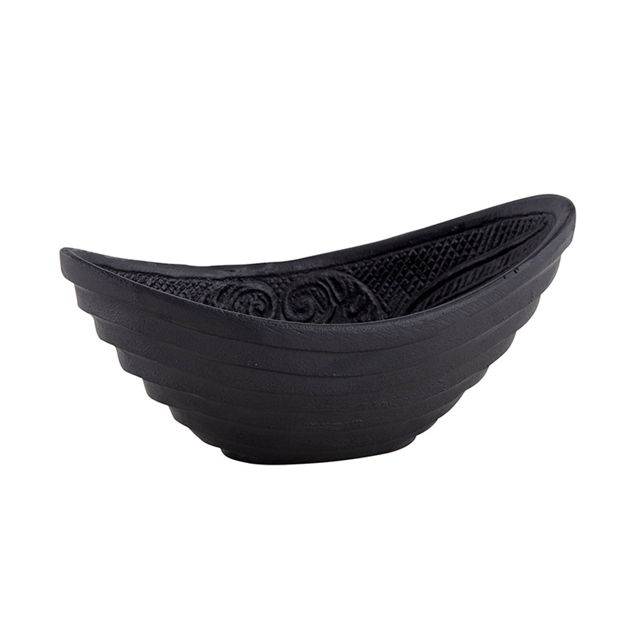 Gothic Cast Iron Oval Bowl | Black Versatile Serving Bowl | 6.5" x 3" x 2.75"
