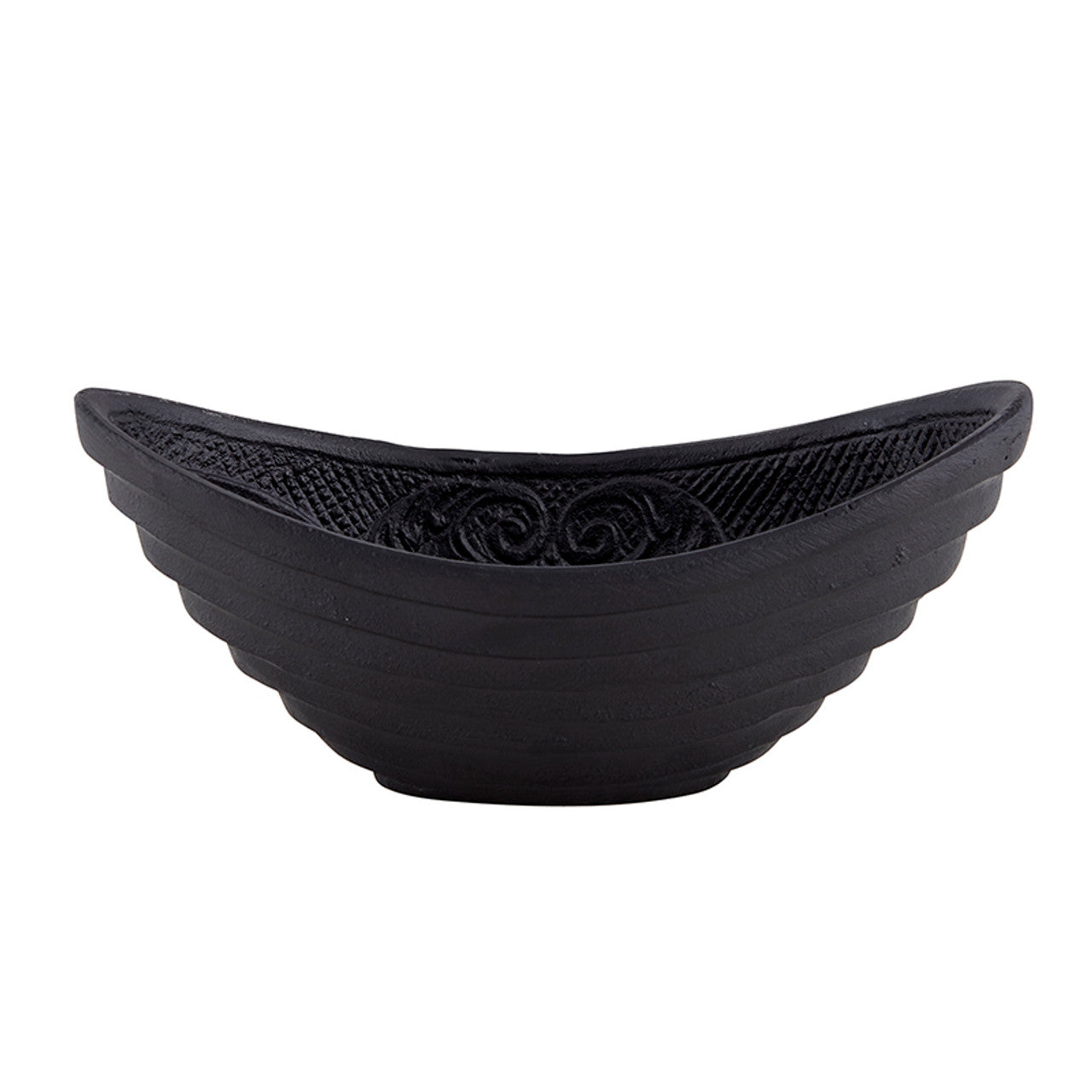Gothic Cast Iron Oval Bowl | Black Versatile Serving Bowl | 6.5" x 3" x 2.75"