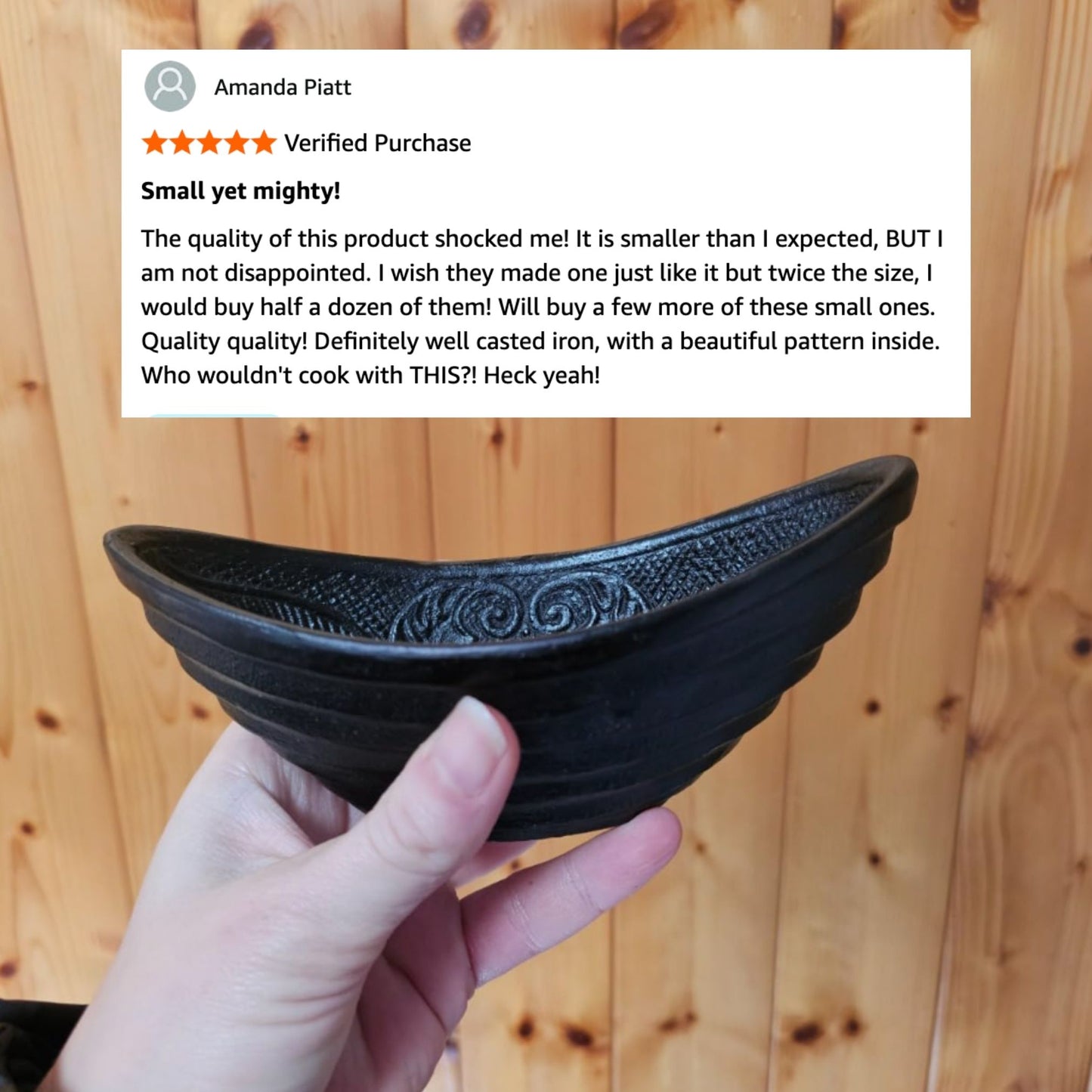 Gothic Cast Iron Oval Bowl | Black Versatile Serving Bowl | 6.5" x 3" x 2.75"