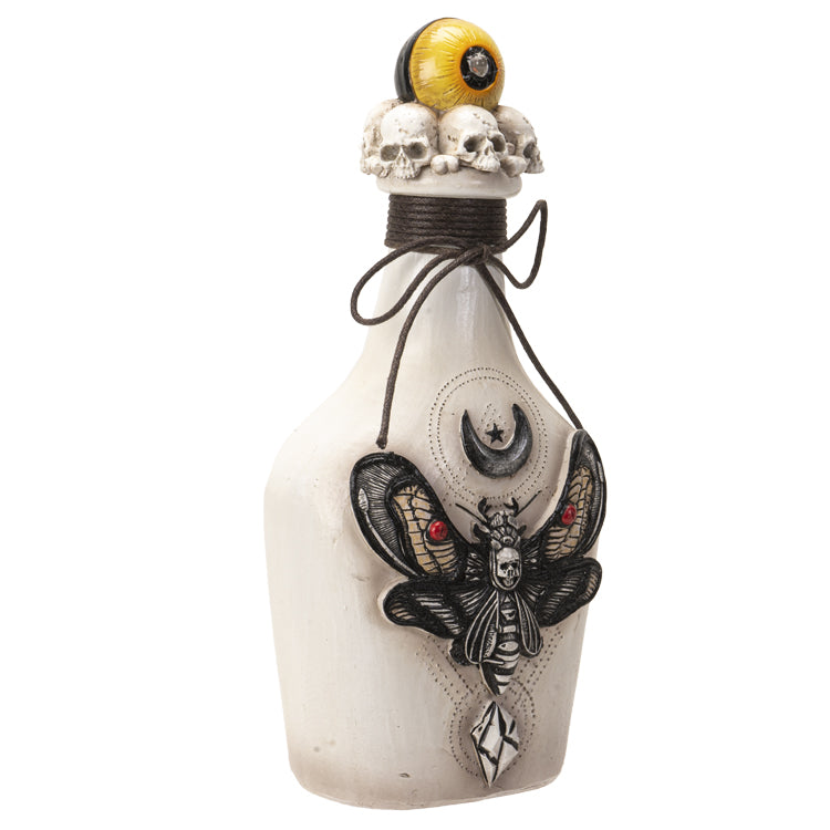 Gothic Moth Decor Light-Up Bottle with Led Light Eyeball | Spooky Goth Skulls