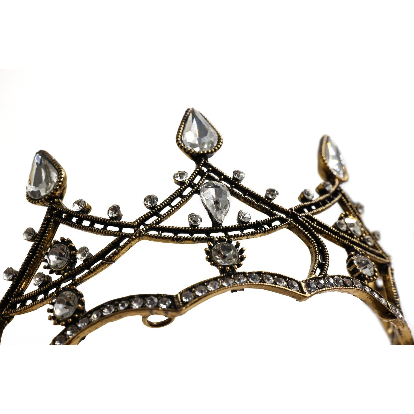 Gothic Structures Mini Crown Tiara in Antiqued Gold