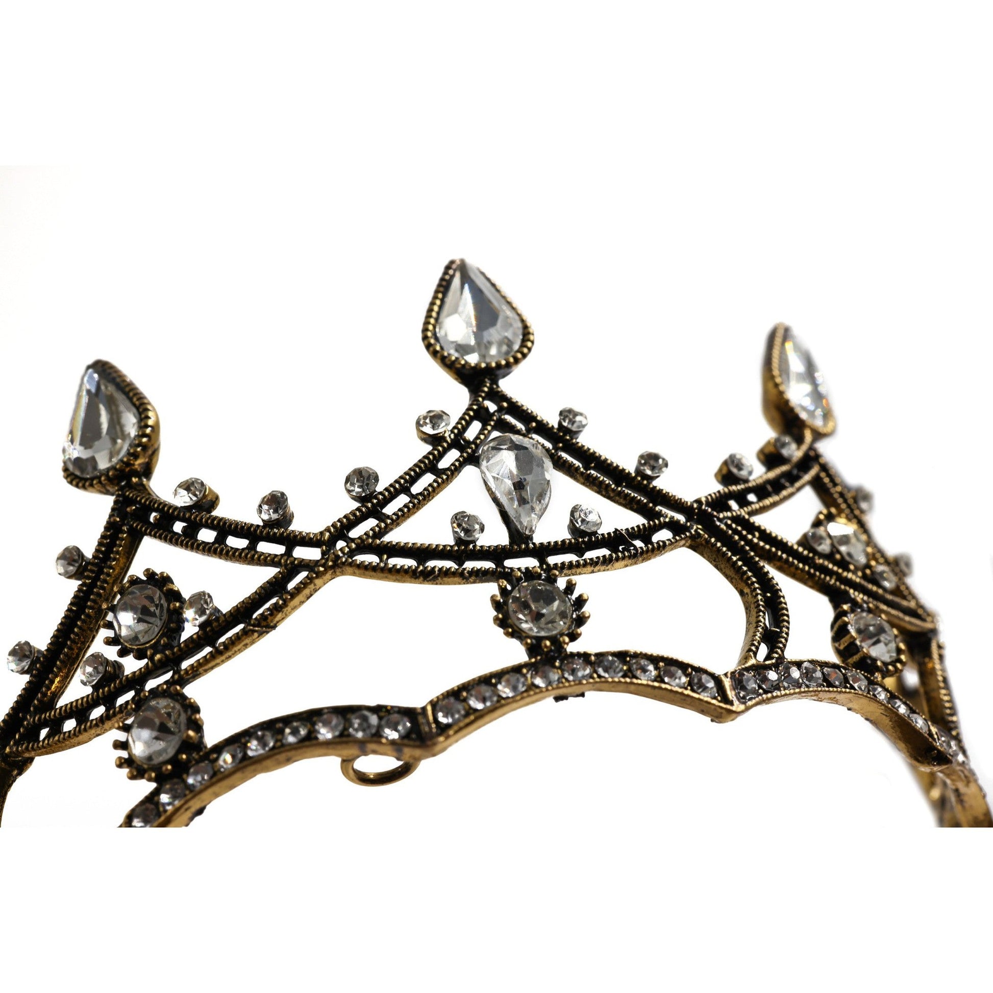 Gothic Structures Mini Crown Tiara in Antiqued Gold