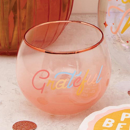 Grateful Roly Poly Pink Ombre Glass | 13 oz