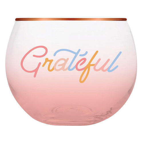 Grateful Roly Poly Pink Ombre Glass | 13 oz