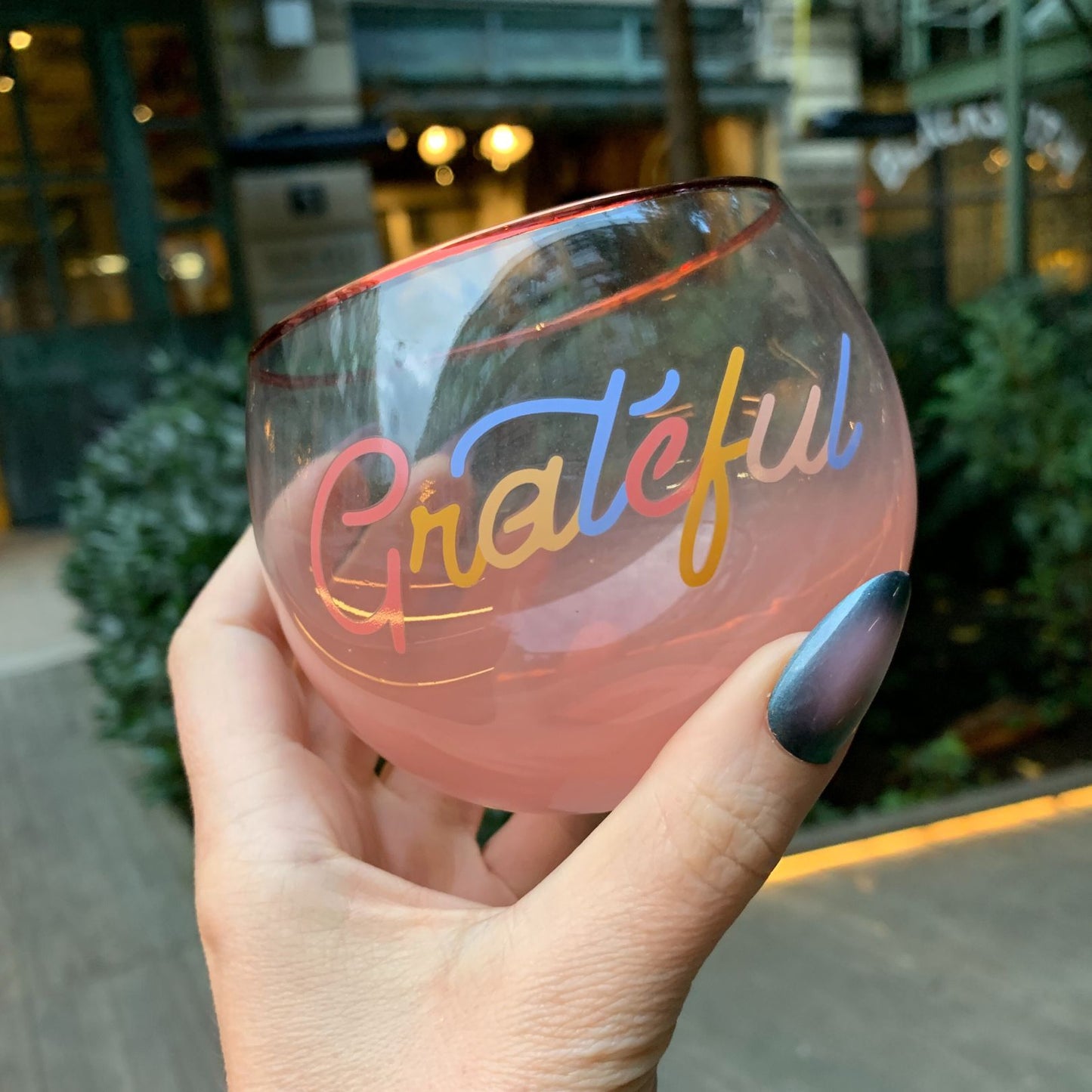 Grateful Roly Poly Pink Ombre Glass | 13 oz