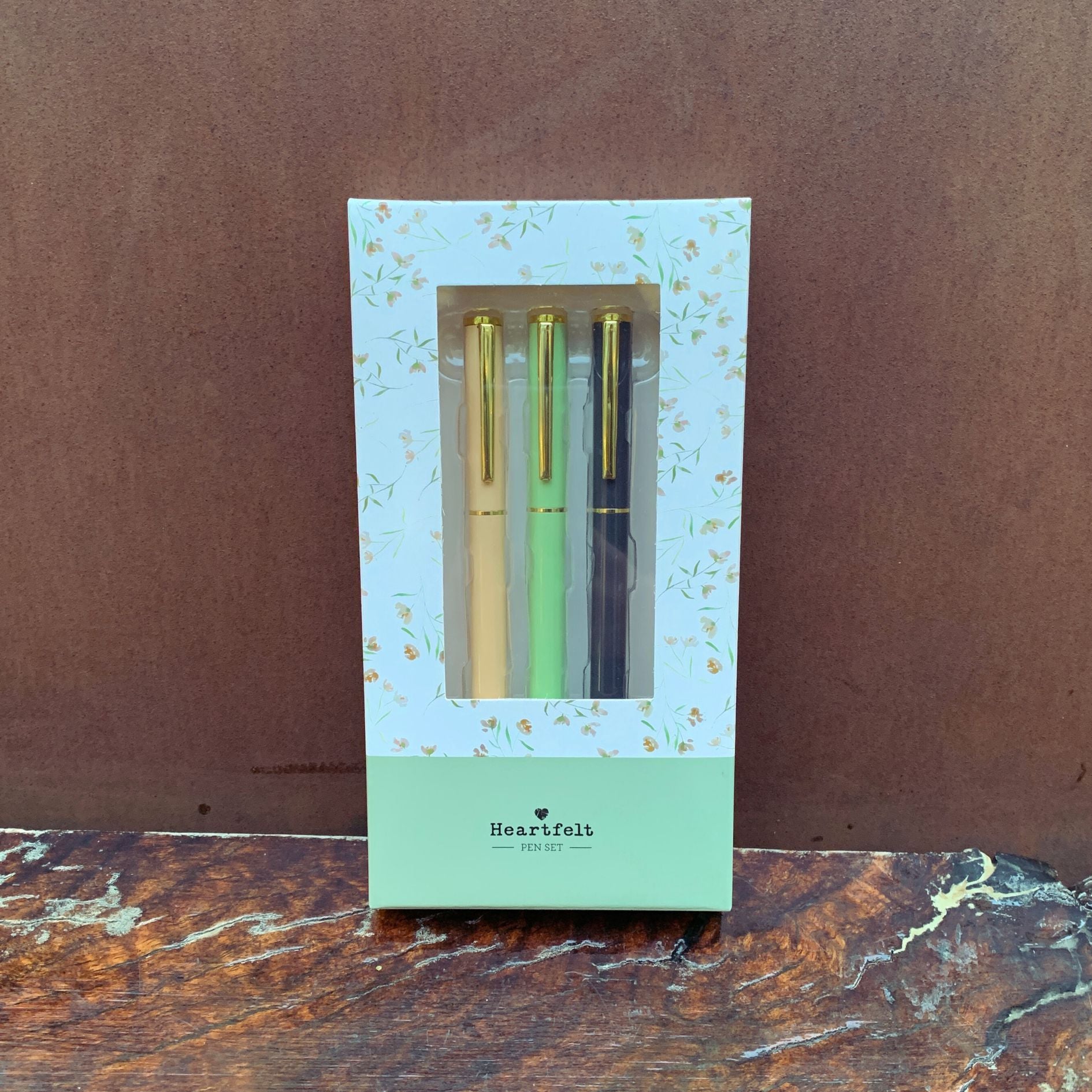 Gratitude 3 Piece Pen Set | Set Of 3 Giftable Pens in Floral Box | Refillable | Gifts For Her