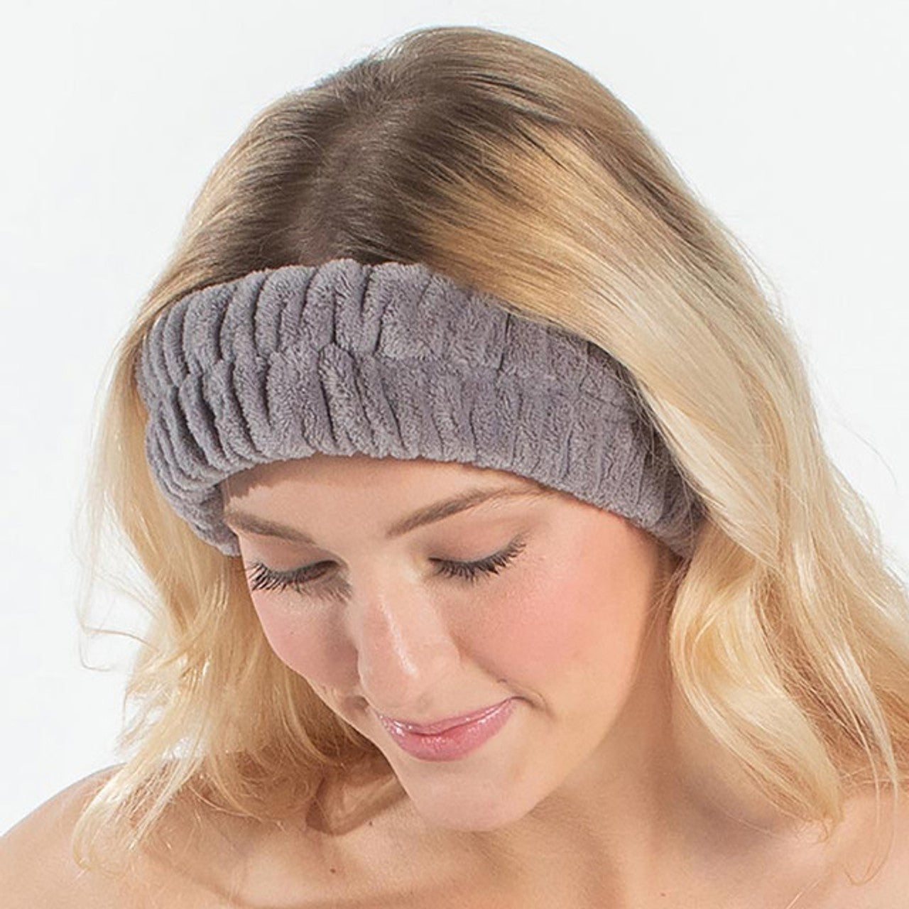 Gray Spa Headband | Soft Hair Band for Facial Care Routine